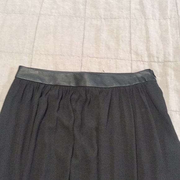 New express black chiffon maxi leather trim skirt - Picture 3 of 8